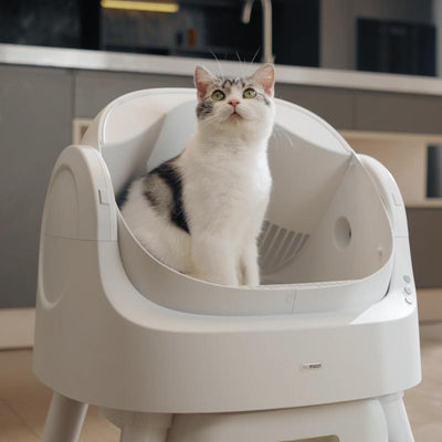 Self-Cleaning Cat Litter Box Odor-Free & Open-Top!