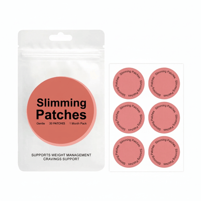Slimming patches with packaging on a white background